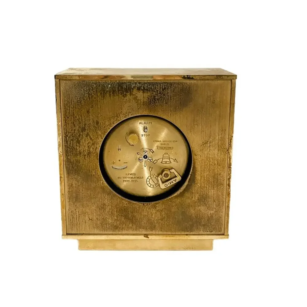 Vintage Cyma Amic Sonomatic Swiss Lever 16 Jewels Brass Alarm Clock